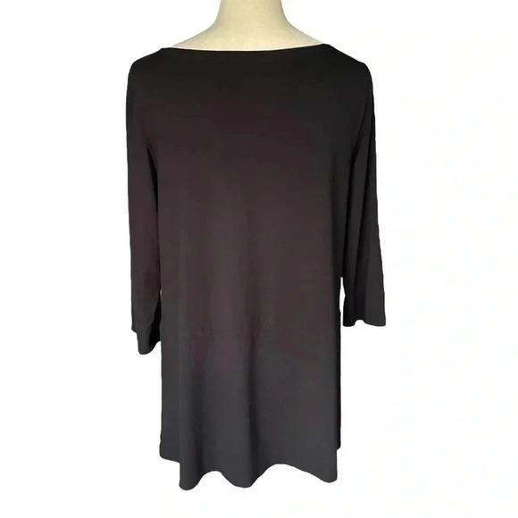 Eileen Fisher Viscose Spandex Jersey Tunic Dolman Sleeve Boat Neck Top Women L - Picture 3 of 7